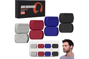 FSAIYIJ 8 Pack Jaw Trainer, Silicone Jaw Exerciser for Men and Women, 4 Resistance Levels Jawline Trainer