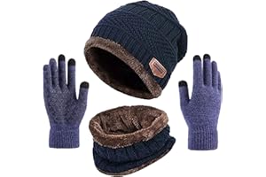 TMEOG Berretto Unisex-Adulto, Cappelli Invernali Uomo Cappelli da Le Donne da Uomo Unisex Invernali Sciarpa Uomo Guanti Invernali Guanti Touch Screen