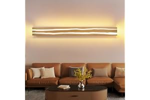 ZMH Lampe murale LED Applique murale en bois - 16 W Lampe de couloir Intérieur 100 CM Blanc chaudd'escalier Moderne salon Design Chambre à coucher Éclairage Salon