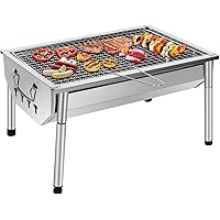 SunJas Barbecue a carbone in acciaio inox regolabile barbecue smontabile in acciaio portatile barbecue esterno griglia su pie