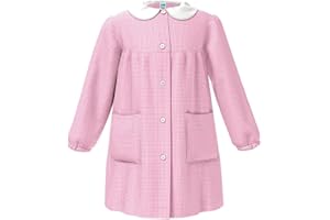 siggi Grembiule asilo anni bambino bambina scuola bambini grembiuli quadretti bianco rosa azzurro bimba bimbo grembiulino maniche pittura nido materna manica maestra cotone grembiulini