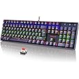 Redragon Mechanical Gaming Keyboard, LED Rainbow Backlit 104 Keys with Red Switches, Durable ABS Keycaps/Anti-Ghosting Keys/Metal Case Wired Keyboard Gaming for PC/Mac - UK Layout