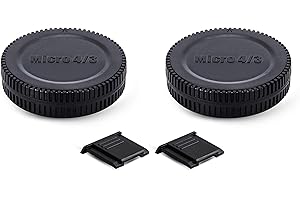 PROFEZZION Lot de 2 Kit Cache-Boîtier + Protège-Objectif Arrière M4/3 Monture pour Panasonic G9 G7 G85 G95 GH7 GH6 GH5 GH4 GH3 GX9 GX8 GX85 Olympus Om-5 Om-1 Mark II E-M1 E-M5 E-M10 E-M1X Pen E-PL10 et Autres