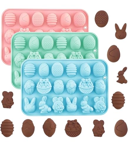 Oster-Silikonbackform 18-teilig - Für Schokolade, Pralinen & Deko