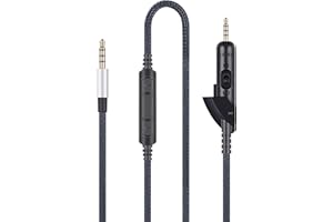 HansnBy Audio Replacement Cable Replacement Cord Compatible with Bose QC15 QuietComfort 15 Headphones, Audio Cord Compatible with Samsung Galaxy Huawei Android with in-Line Mic Remote Volume Control
