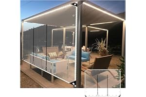 QWEASDF Tenda da Esterno Trasparente Telo Impermeabile In PVC da 0,5mm Pannelli Laterali Pergolati Trasparenti con Porta con Cerniera,Personalizzabile, for Veranda, Gazebo, Patio ( Size : H2.3xW8m/H7.5xW26.2f