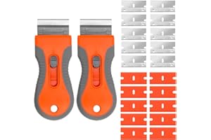 2 PCS Glass & Ceramic Paint Remover Tool, Zhaoyao Paint Removing Tool with 20 Steel & Plastic Sticker Remover Tool Accessories for Cleaning Paint, Sticker, Floor Decals