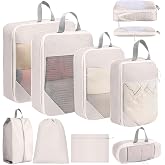 SYEXDZON Compression Travel Suitcase Bags, 8 Pieces Expandable Travel Packing Cubes for Backpack, Ultra Lightweight Travel Ba
