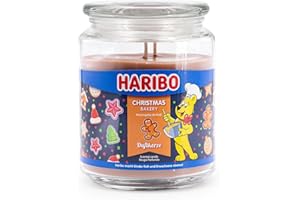 Haribo Candela Profumata in Barattolo Con Coperchio | Christmas Bakery | Natale | Lunga Durata (100 h) | Marrone | Grande (510 g)