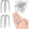 OUSCHR 200 PCS 2.3mm Steel Wire Fencing Staples, 1 Inch Galvanized U-Shaped Fastening Nails for Fence or Wire Mesh
