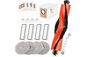 RONGZY Repuesto Accesorios para Xiaomi X20+/X10+ Plus Acessórios para Dreame L10s Ultra/L10 Ultra/ con 1 Cepillo Principal Rojo,4 Cepillo Lateral,4 Bolsas Polvo/4 Filtro Hepa/4 Paños Fregado /1 Cepillo