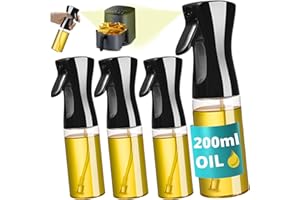 UONEL INDUSTRY Pulverizador Aceite. Set x4 Spray Aceite Cocina 200ml Dispensador de Aceitera Spray en Botella Dosificador de Aceite Oliva Vaporizador de Aceite - Para Freidora sin aceite - Ahorro aceite