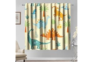 Kzzfqxb Cortinas para niños de 107x160cm 2 Paneles, diseño de Dinosaurio bebé estegosaurio tiranosaurio árboles Bonitas de Dibujos Animados para Dormitorio Infantil, niñas y bebés