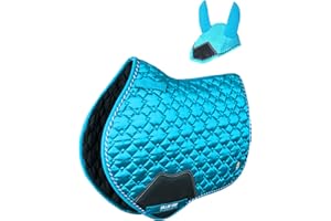 GALLOP SHOP Close Contact Diamond Cut / Horse Pad / Horse Saddle Pad (Aqua, Full)