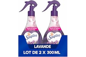 SOUPLINE - Brume de Linge 3D Parfum Lavande - Spray Pour Rafraîchir le Linge - Parfume Instantanément - Complément idéal à votre adoucissant - Lot de 2 X 300 ml
