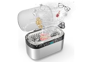 Ultraschallreiniger mit Vollwellen-Treiber- PELCAS Upgrade 500ml Ultraschallgerät 40-45KHz Touchscreen Geräuscharm Ultraschallreinigungsgerät mit 5 Zeiteinstellung 38W Ultraschallbad für Zuhause