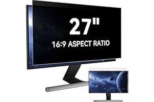 POIDOWIS Filtre de Confidentialité Premium 27 Pouces 16:9 - Protection d'Écran Amovible Anti-Espion, Anti-Lumière Bleue et Anti-Regard, Compatible avec la Plupart des Moniteurs PC 27 Pouces