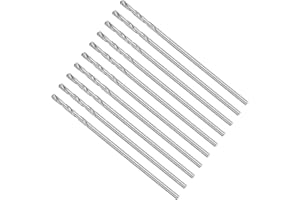METALLIXITY Drill Bit (0.8mm) 10Pcs, 4241 High-Speed Steel Straight Shank 118° Uncoated Bright Finish Drill Bit for Wood Plastic Iron Copper Aluminum Low Soft Metal