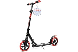 SereneLife Folding Kick Scooter, Kick Scooters for Kids Ages 8–12 and Adults, Boys, Girls, Teenagers 11–15, Stunt Folding with Big Wheels, Lightweight & Adjustable