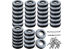 TXErfolg Lot de 36 Patins en téflon à Visser Diamètre : 19 mm Ronds Noirs avec 36 vis en Acier Inoxydable et 2 forets Protection Efficace de Vos Meubles chaises sols