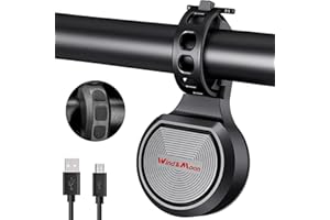 SUNFRY Sonnette de Vélo Électrique avec Alarme Antivol, Klaxon Velo Electrique Sonnette Velo 130db, Étanche IPX6 Cloche de Vélo pour Adulte Enfants Mountain Road Bike BMX Scooter Guidon de 22,2 à 32 mm