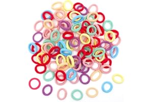 100 Små Hårband för Damer, 2 cm Elastiska för Hästsvansar, Färgglada Mini för Baby, Småbarn och Flickor