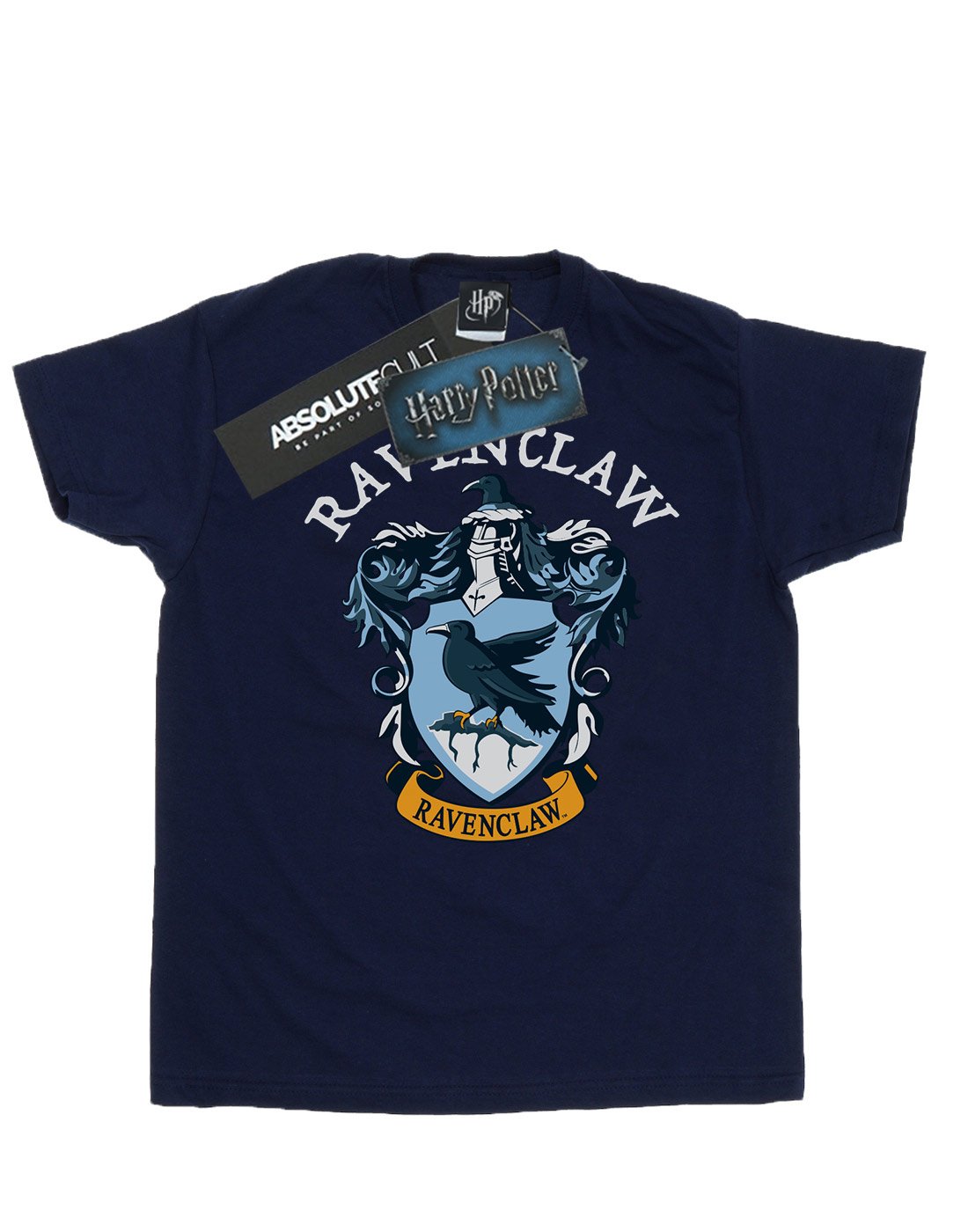 Absolute-Cult-Harry-Potter-Damen-Ravenclaw-Crest-Boyfriend-Fit-T-Shirt-Navy-Blau-Small