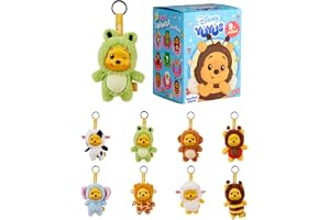 Disney YuYus Nalle Puh Wave 1 – plysch-vinyl-berlocker i väsk-berlockstil, 9 djurblindbox-mönster som ko eller bin, karbinhake, samlarfigur, slumpmässigt urval, ca 12 cm, för barn och fans