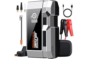 KATOROE 4000A Booster Avviatore Batteria Auto con Compressore 150PSI Starter Batteria Portatile Jump Start Auto con LED/LCD Booster Jump Box
