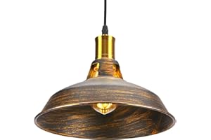 iDEGU Lampadario a Sospensione Industriale 27cm Lampada da Soffitto Vintage in Metallo E27 Lampadario Soffitto Retro Lampada a Sospensione per Sala da Pranzo Soggiorno Cameretta Ristorante (Bronzo)