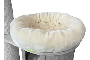 Kratzbaumland Klettbettchen passend für Natural Paradise und Woody Kratzbaum Ersatzteil (50 cm)(Creme - Edelplüsch)