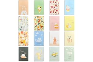 hocadon 16 Piezas Mini Cuadernos de Bolsillo, Libretas de Bolsillo Pack, Pequeño Bloc de Notas para Escuela, Oficina, Hogar, Viaje, Multiestilos(4.1x2.7 pulgadas)