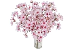 ‎GGISUI GGISUI 6 STÜCKE Kunstblumen Kirschblüten Deko Rosa Seidenblumen Kirschblütenzweig Sakura Deko Blumen für Hochzeitsdekoration, DIY Blumenarrangements, Party Balkon Garten Vase Frühlings Deko