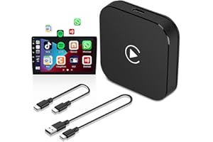 OiLiehu Adaptateur CarPlay sans Fil, Mise à Niveau de CarPlay Filaire en Usine, Dongle CarPlay sans Fil avec 5,8 Ghz, Bluetooth 5,0, CarPlay sans Fil avec Connexion Automatique Rapide, Plug & Play