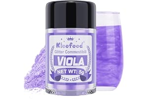 KICOFOOD Glitter Commestibili - 5g Glitter Alimentari, Coloranti Alimentari Glitter, Colorante Alimentare in Polvere per Liquore Cocktail Decorazioni Torte Cioccolatini Panna Bevande (Viola)