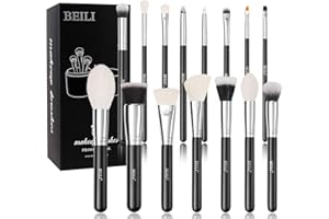 BEILI Juego Brochas Maquillaje,15PCS Brochas de Maquillaje Profesional, Brochas de Maquillaje Ojos, Para Polvo Facial, Corrector de Rubor, Sombra de Ojos, Esaltador
