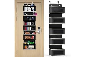 Aqash Over Door Hanging Storage Organiser - 5 Clear Window Pockets Organizer For Toys, Wallets And Towels