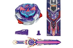 INFINITY NADO peonza metálicaa, con Lanzador de Espadas LED de Lujo, peonza metálica transformable, para niños y niñas a Partir de 5 6 7 8 9 10, Skylord, Morado