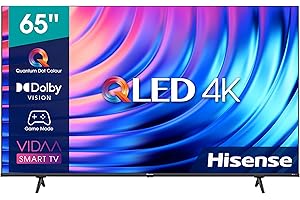 Hisense 65" QLED UHD 4K 65E78HQ, Smart TV VIDAA 5.0, HDR Dolby Vision, VA, Controlli vocali Alexa/Google Assistant, Tuner DVB-T2/S2 HEVC 10, lativù 4K