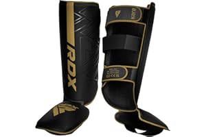 RDX Paratibia per Kickboxing Muay Thai Arti Marziali Allenamento, Maya Hide Cuoio KARA Pugilato Paratibie, MMA Parastinchi Krav Maga Protezione, Sparring BJJ Thai Boxe e Combattimento Karatè