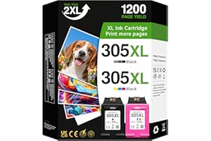 DRPRINTON 305XL Ink Cartridges High Yield Replacement for HP 305 Ink Cartridges Black and Colour for DeskJet 2820e 2810e 2800e 2710e 2720e 4220e 2721e Plus 4100 4120 Envy 6000 6020e 6032e Pro 6430, 2-Pack