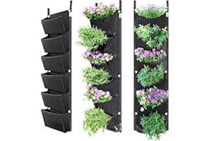 Acebwhtoy Sacs de plantation verticaux, sac de culture mural à suspendre pour intérieur ou extérieur, cour, balcon, fleurs, herbes, plantes succulentes, fraises, 1 pièce (B)