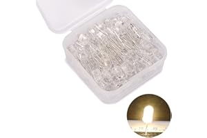 KA WAH CORE Diodes LED 5mm, 80 pièces diode électroluminescente LED haute luminosité pour bricolage projet scientifique composants d'éclairage électronique, blanc chaud