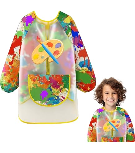 Grembiule Pittura Bambini 2pcs Impermeabile Grembiulino Maniche Lunghe Bambini Con Tasche Grembiule Da Pittura Scuola 6 9 Anni Ragazza Ragazzo Per Cucinare Cottura Pittura Artigianatorosa E Blu 0 0