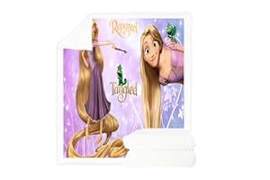 LKFFHAVD Rapunzel - Coperta in pile con stampa 3D, motivo principesse, colore: bianco