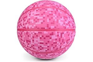 PECOGO Official Rubber Basketball 27.5"/29.5" Outdoor Indoor Mens Basketball Ball Size 5/7 for Kids Youth Teen Boys and Girls Gift Ideas(Without pump)