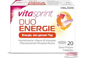 ‎VITASPRINT Vitamine - Vitasprint Duo Energie 2-Phasen-Tabletten, 20 St. – Mit hochdosiertem Vitamin B-Komplex zur Verringerung von Müdigkeit und Pflanzenextrakt Rhodiola Rosea