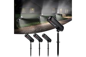 T-SUN Lot de 4 lampes solaires de jardin, 6000 K, pour extérieur, avec étanchéité IP65, 3 modes d'éclairage, pour terrasse, pelouse, allée, clôture