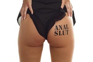TATTOODRUCKER 5 x Anal Slut Tattoo - Schriftzug in schwarz - Sexy Kinky Fetisch Tattoo (5)
