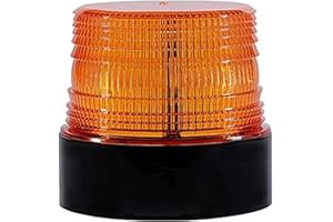 Antom Gyrophare Orange LED Batterie, Phare d'Avertissement Clignotant magnétique pour véhicule avec Prise Allume-Cigare 12V/24V